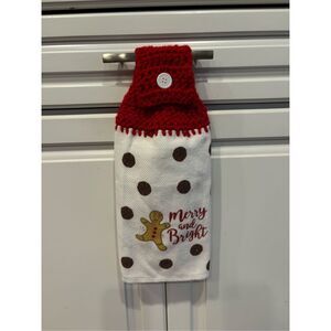 Crochet Top Kitchen Towel-Merry and bright
